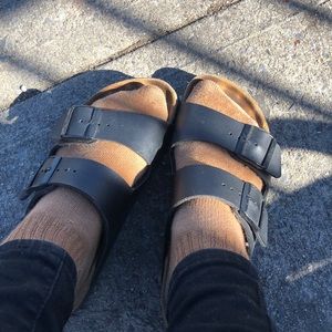 PAPILLIO Platform BIRKS, in black vegan leather